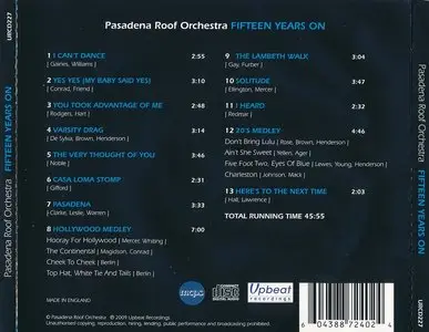 Pasadena Roof Orchestra - Fifteen Years On (1984) {2009, Reissue}