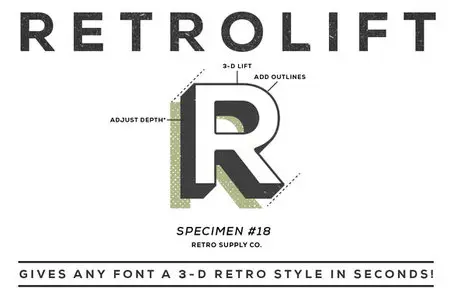 CreativeMarket - RetroLift - 3D PSD Actions