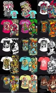 15 Creative T-Shirt Design Vector Set