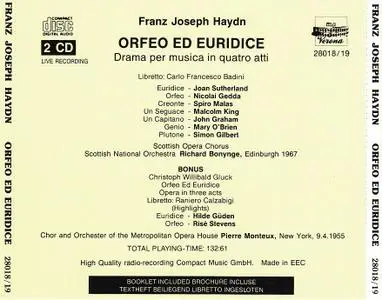 Richard Bonynge, Scottish National Orchestra, Joan Sutherland, Nicolai Gedda - Haydn: Orfeo ed Euridice (1996)