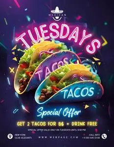 Taco Tuesdays Flyer PSD Templat