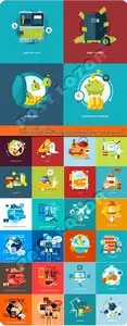 Templates flat design concept icon vector set 37