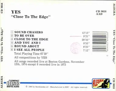 Yes - Close To The Edge (1995)