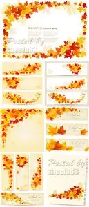Autumn Leaves Banners Vector