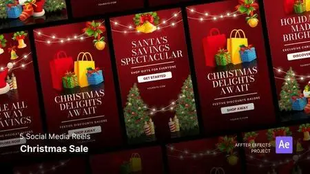 Social Media Reels - Christmas Sale After Effects Template 49326190