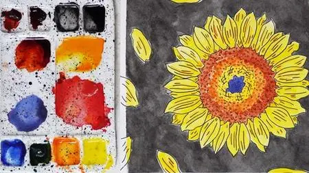 How To Paint Sunflowers - Art Tutorial Watercolor Painting