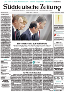 Süddeutsche Zeitung vom Freitag, 13. Februar 2015