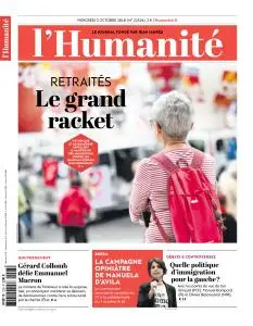 L'Humanite du Mercredi 3 Octobre 2018