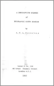 Descriptive Grammar of Epigraphic South Arabian