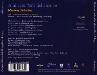 Friedemann Layer, Orchestre de l'Opéra de Montpellier - Amilcare Ponchielli: Marion Delorme (2002)