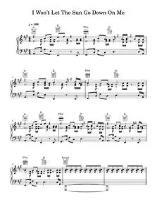 I Won't Let The Sun Go Down On Me - Nik Kershaw (Piano-Vocal-Guitar (Piano Accompaniment))