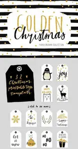 CreativeMarket - Gold Christmas Collection