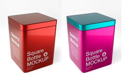 Metallic Tin Box Mockup
