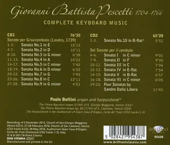 Paolo Bottini - Giovanni Pescetti: Complete Keyboard Music (2017)