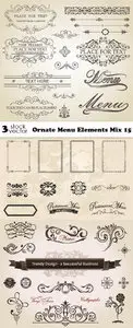 Vectors - Ornate Menu Elements Mix 15