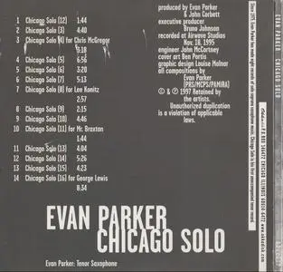 Evan Parker - Chicago Solo (1997) {Okkadisk OD12017 rec 1995}