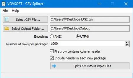 VovSoft CSV Splitter 1.2