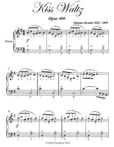 «Kiss Waltz Easy Piano Sheet Music» by Johann Strauss