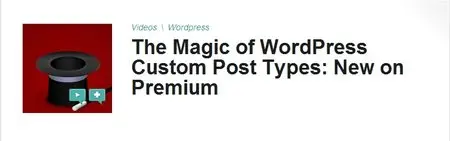 TutsPlus - The Magic of WordPress Custom Post Types: New on Premium