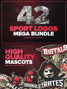 CreativeMarket - 42 Sport logos MEGA BUNDLE