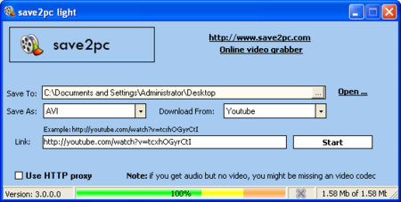 save2pc Light v3.42 - video download tool