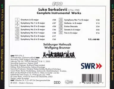 Wolfgang Brunner, Salzburger Hofmusik - Luka Sorkočević: Symphonies (2003)