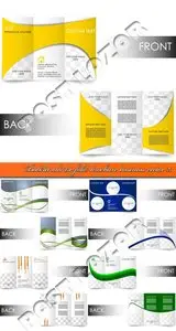 Booklet and tri-fold brochure business vector 23