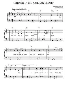 Create in me a clean heart - Keith Green (Easy Piano)
