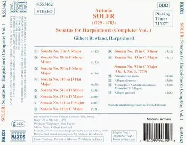 Gilbert Rowland - Antonio Soler: Complete Sonatas For Harpsichord (2007) [13CDs] {Naxos}