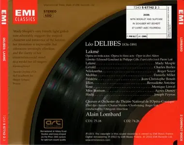 Delibes - Lakmé - Mesplé - Lombard - 2 CD  2002  RE-UP