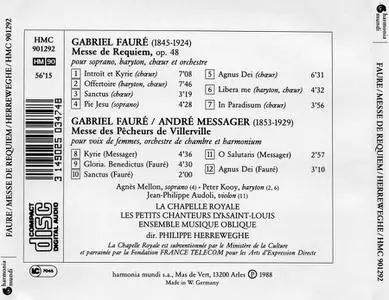 Philippe Herreweghe, La Chapelle Royale - Gabriel Fauré: Requiem, version 1893 (1988)