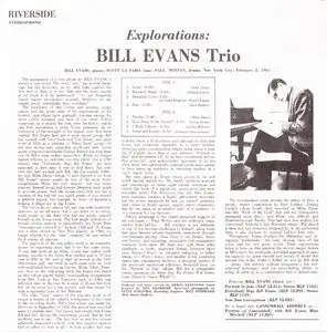Bill Evans Trio - Explorations (1961) {OJC Remasters Complete Series rel 2011, item 17of33}