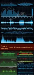 Stock Vector - Music Waves & Audio Equalizer