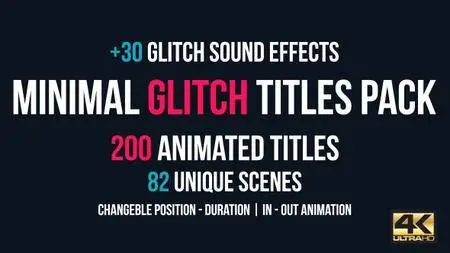 Minimal Glitch Titles Pack + 30 Glitch Sound Effects - Project for After Effects (VideoHive)