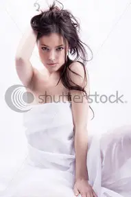 Woman on white background by shutterstock