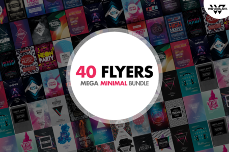 CreativeMarket - 40 MINIMAL ELECTRO Flyer Templates