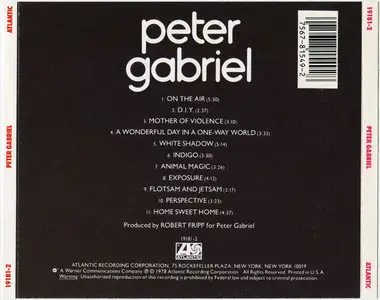 Peter Gabriel - Peter Gabriel (Scratch) (1978) [Atlantic, 19181-2]