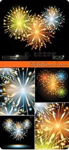 Colorful fireworks vector