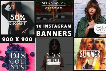 CreativeMarket - 10 Instagram Banners - Vol. 1