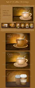 GraphicRiver Set of 7 Coffee Drawings