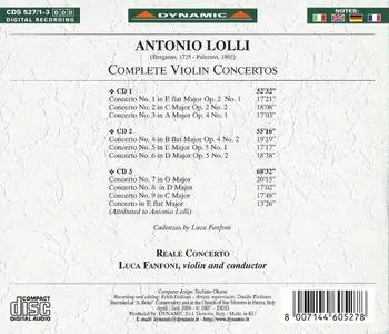 Luca Fanfoni, Reale Concerto - Antonio Lolli: Violin Concertos (2007)