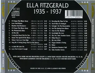 Ella Fitzgerald 1935-1937 (1990) [Classics Records, Classics 500]