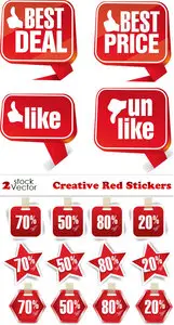 Vectors - Creative Red Stickers