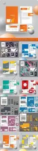 Corporate identity template vector set 37