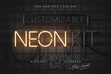 CreativeMarket - Neon alphabet kit