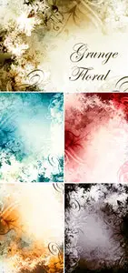Stock Photo - Grunge Floral Backgrounds