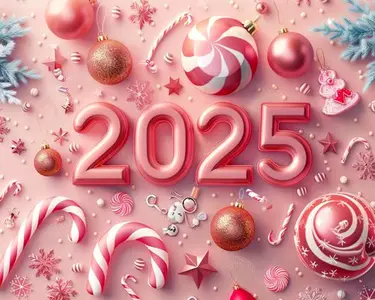 Pink New Year 2025 Graphic Design