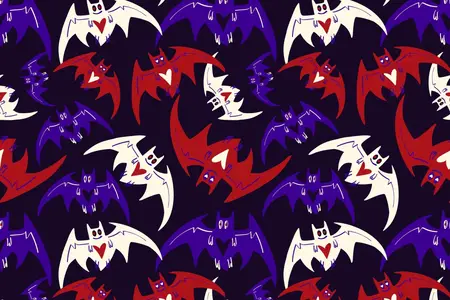 EE - Purple pattern with bats NJA6D8Z