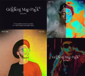 50+ Gradient Maps Pack for Photoshop