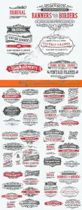 Vintage banners borders and frames vector